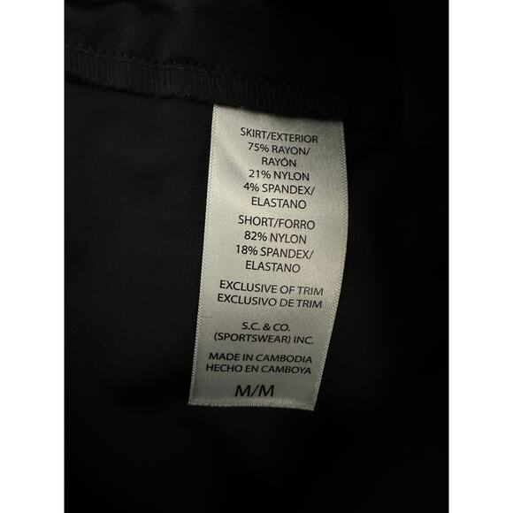 S. C. & CO. Black Mini Skort Rayon Blend Tenniscore Golf Tummy Control - Picture 8 of 8